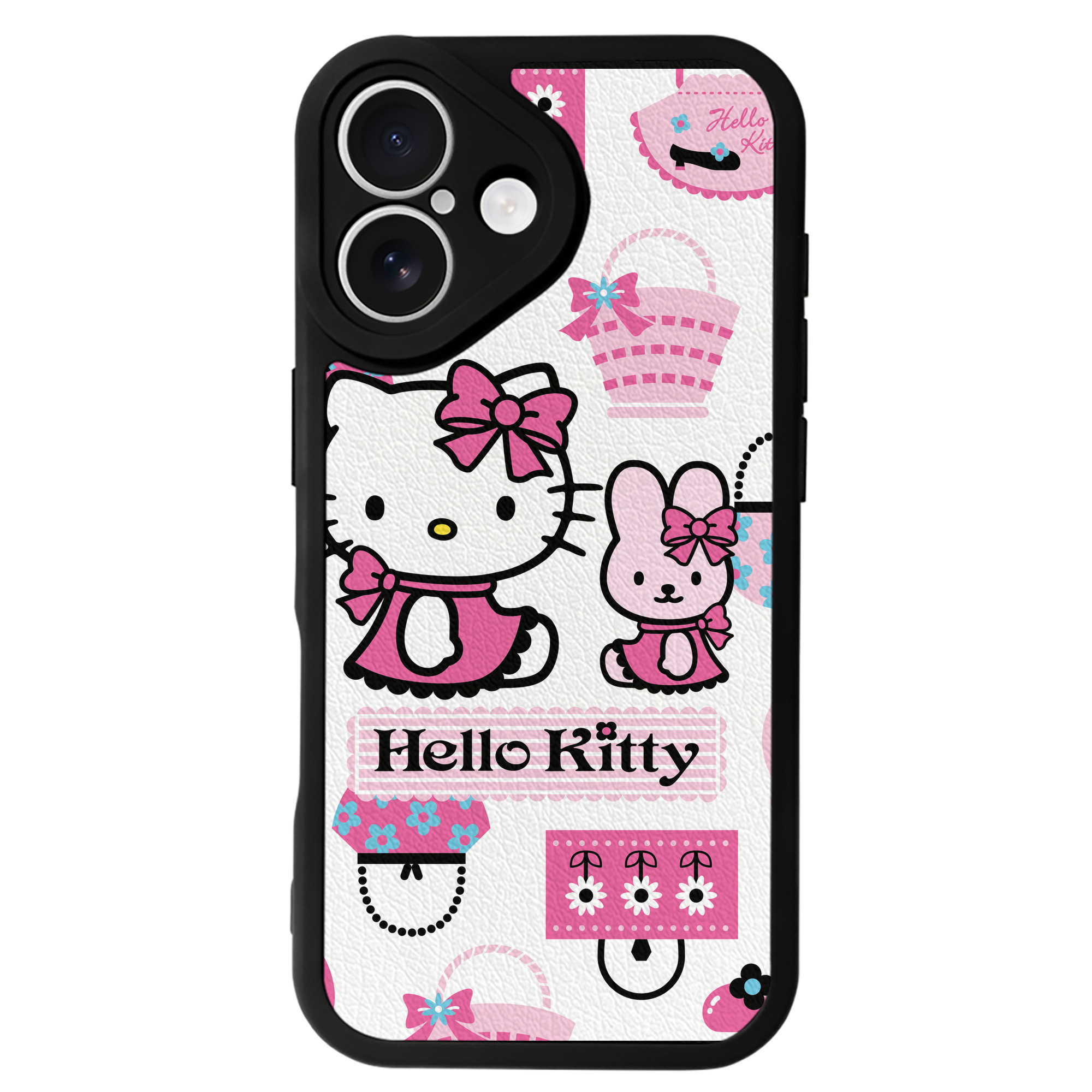 （画像用） Hello Kitty ハローキティ 【iPhone 16シリーズ対応】シリコンスマホケース（レザー調） 材質：シリコン